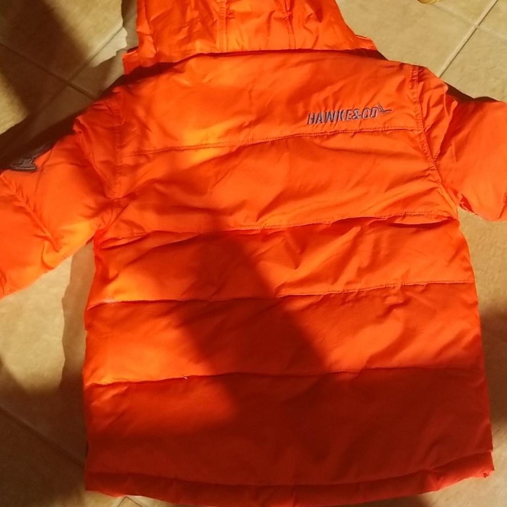 HAWKE & CO orange down coat 10/12 - Picture 10 of 15